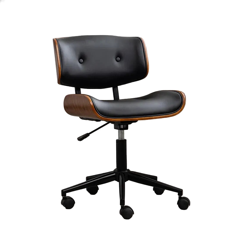 Luxuriöser Gaming- und Bürostuhl – Drehbarer Computerstuhl aus Massivholz mit Kunstleder