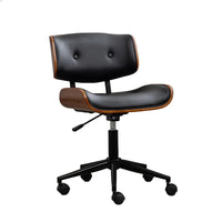 Luxuriöser Gaming- und Bürostuhl – Drehbarer Computerstuhl aus Massivholz mit Kunstleder