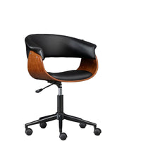 Luxuriöser Gaming- und Bürostuhl – Drehbarer Computerstuhl aus Massivholz mit Kunstleder