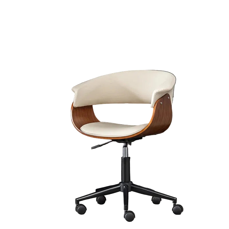 Luxuriöser Gaming- und Bürostuhl – Drehbarer Computerstuhl aus Massivholz mit Kunstleder