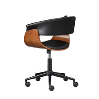 Luxuriöser Gaming- und Bürostuhl – Drehbarer Computerstuhl aus Massivholz mit Kunstleder