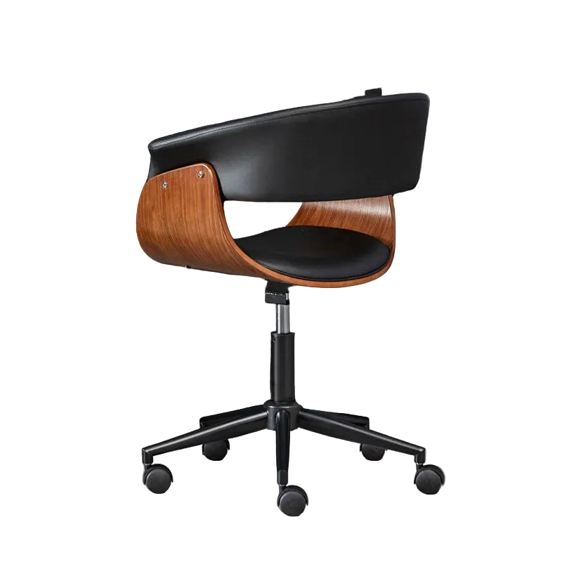 Luxuriöser Gaming- und Bürostuhl – Drehbarer Computerstuhl aus Massivholz mit Kunstleder