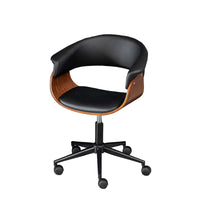 Luxuriöser Gaming- und Bürostuhl – Drehbarer Computerstuhl aus Massivholz mit Kunstleder