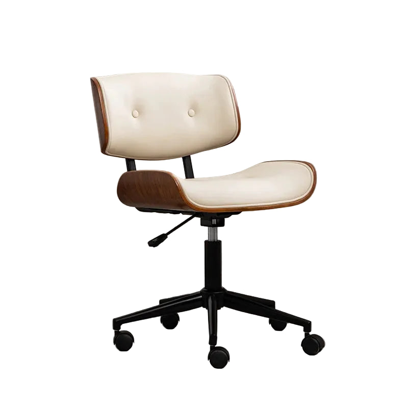 Luxuriöser Gaming- und Bürostuhl – Drehbarer Computerstuhl aus Massivholz mit Kunstleder