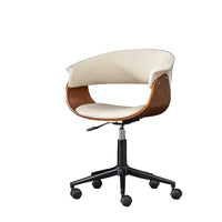 Luxuriöser Gaming- und Bürostuhl – Drehbarer Computerstuhl aus Massivholz mit Kunstleder